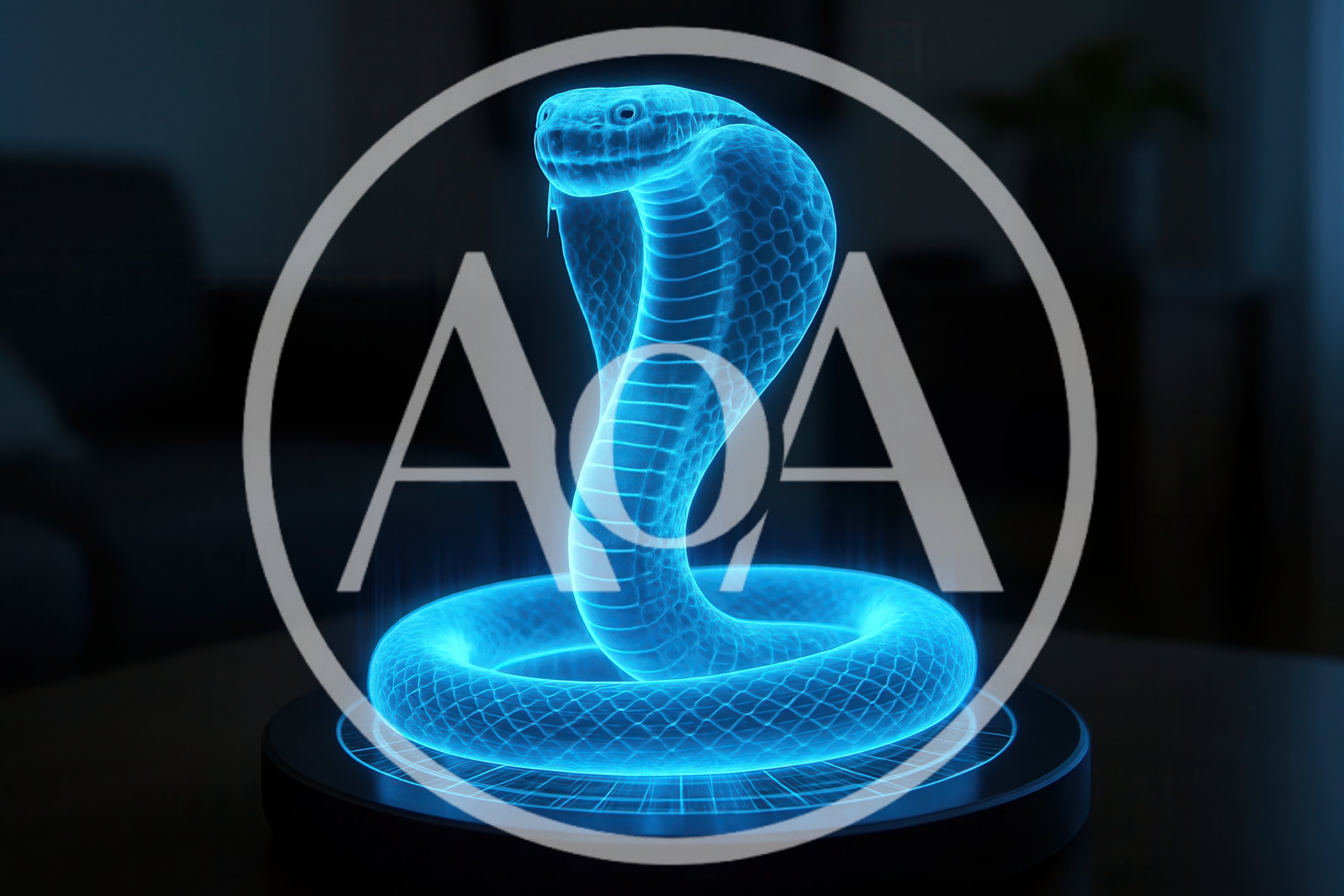 Holographic Cobra Snake Projection On Circular Base
