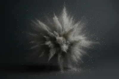 Explosion Of Fine Silver Glitter Particles