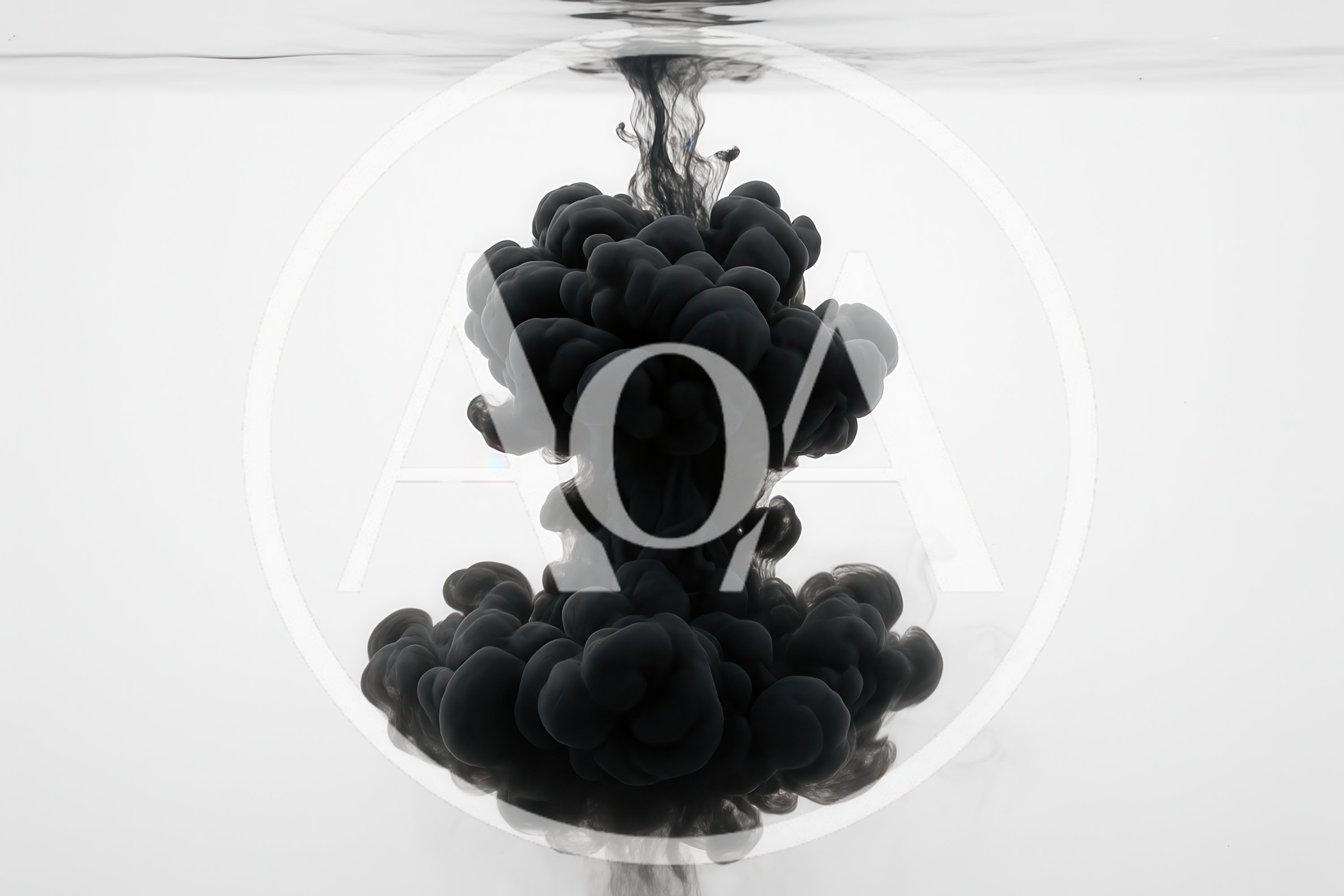 Black Ink Dropping Into Clear Water