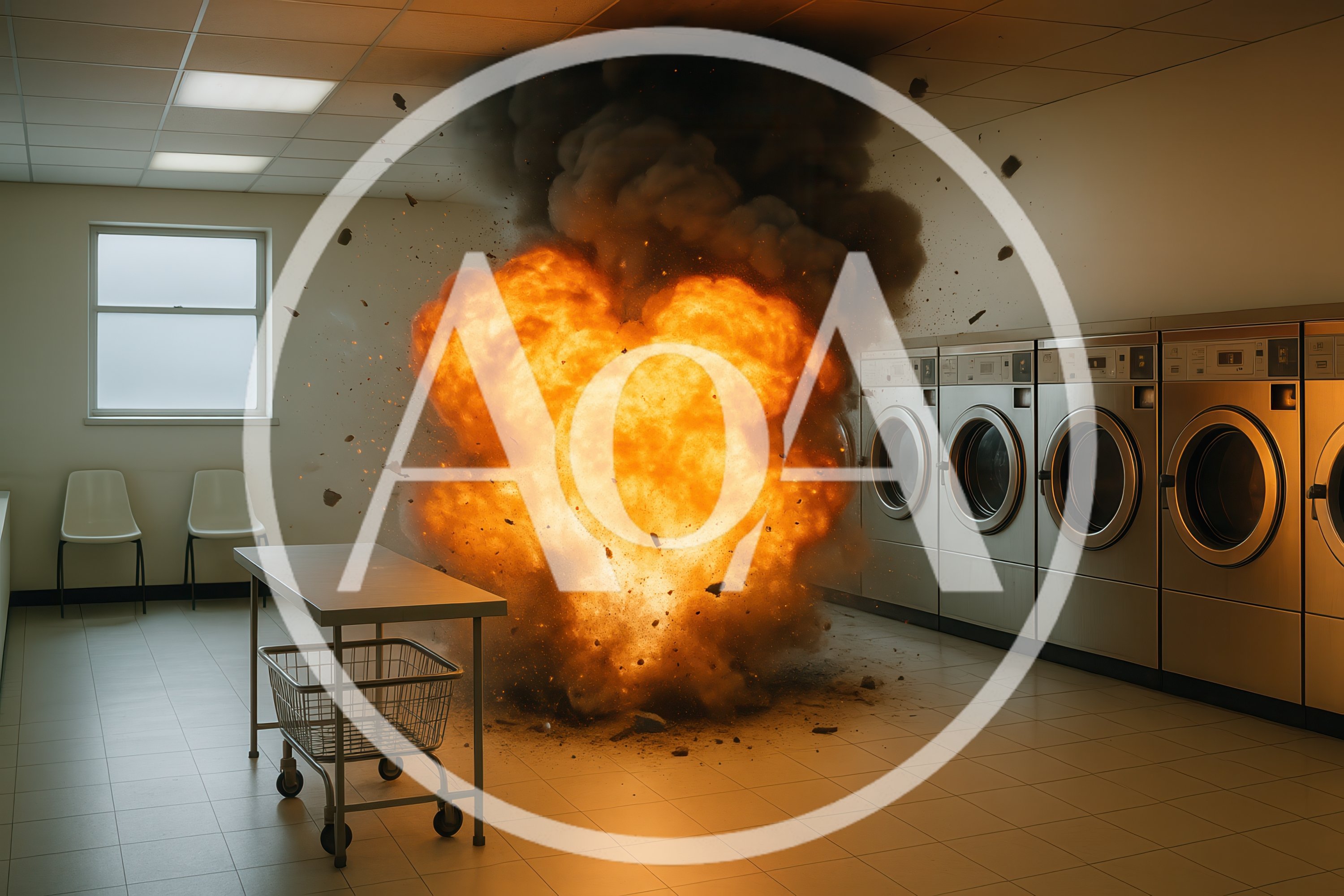 Violent Explosion Inside A Commercial Laundromat Facility
