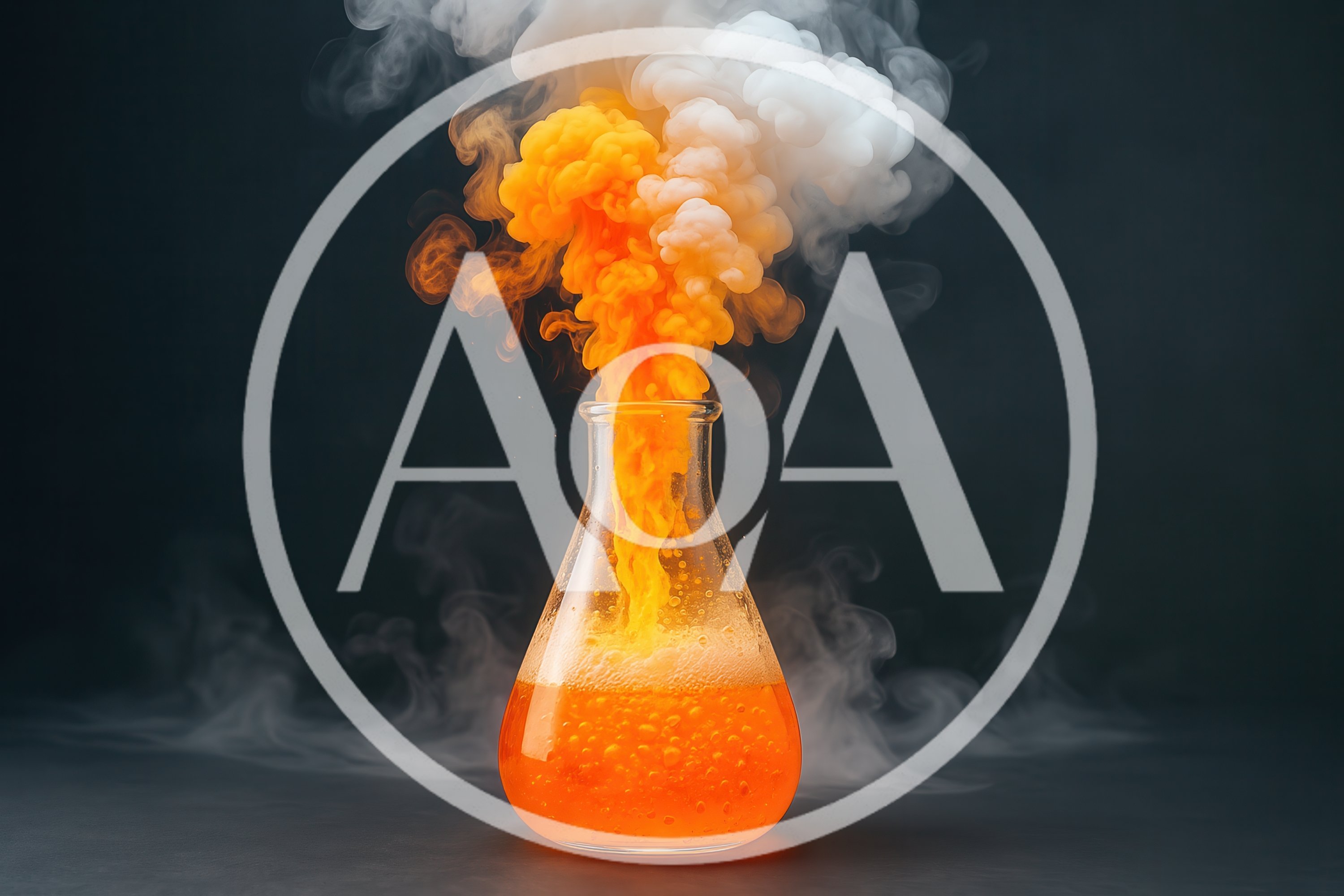 Chemical Reaction Erupting From A Glass Erlenmeyer Flask