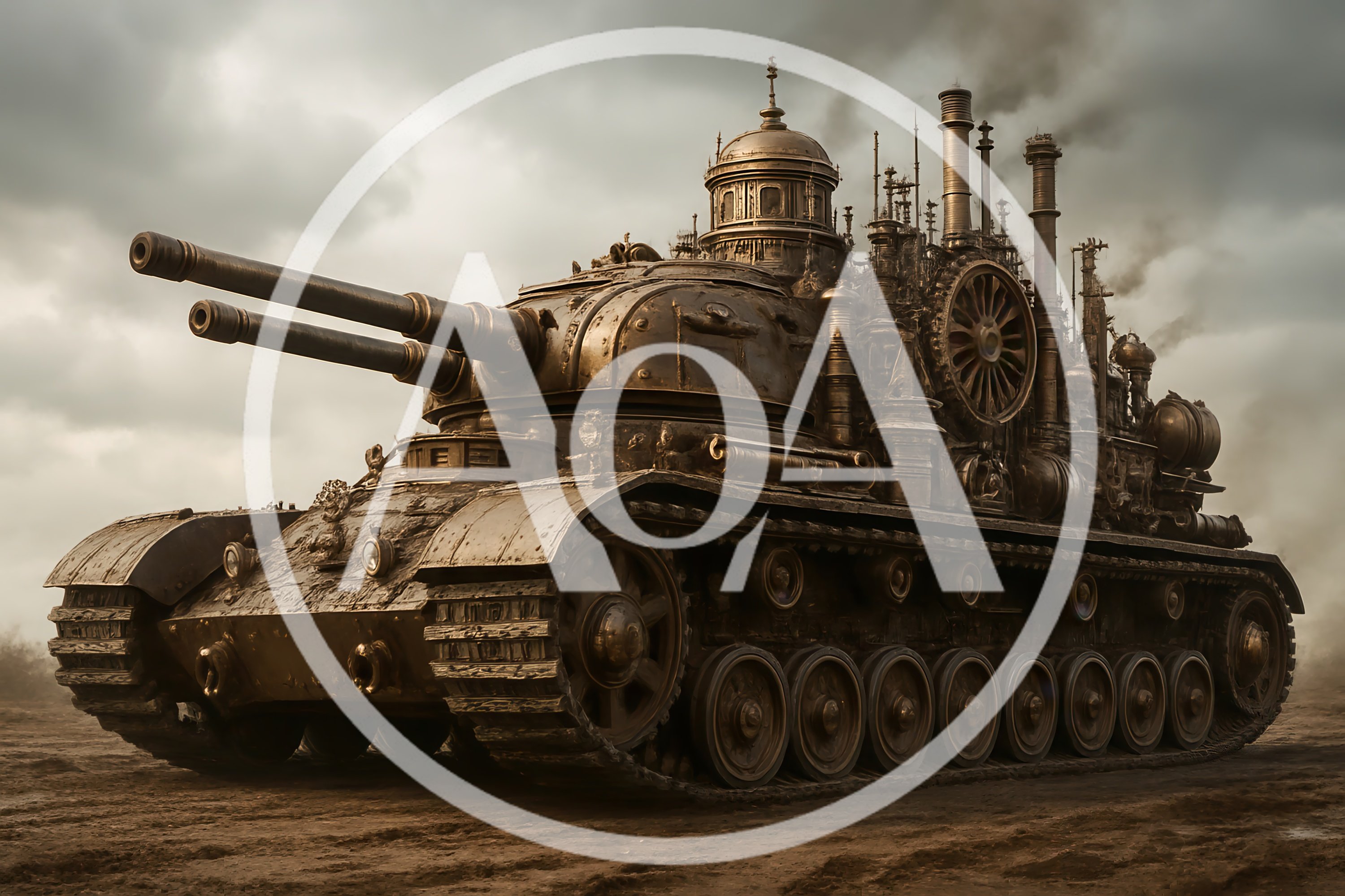 Steampunk Armored Tank With Dual Cannons