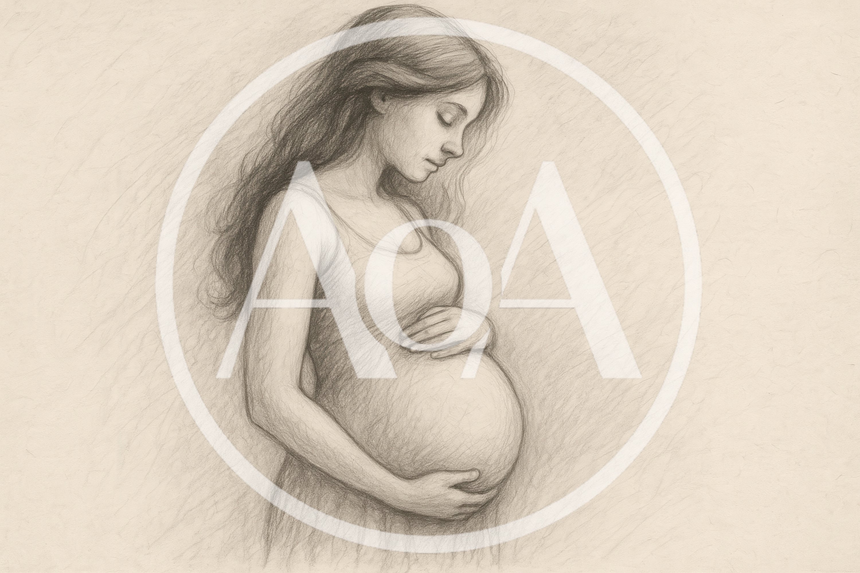 Pencil Sketch Of A Pregnant Woman