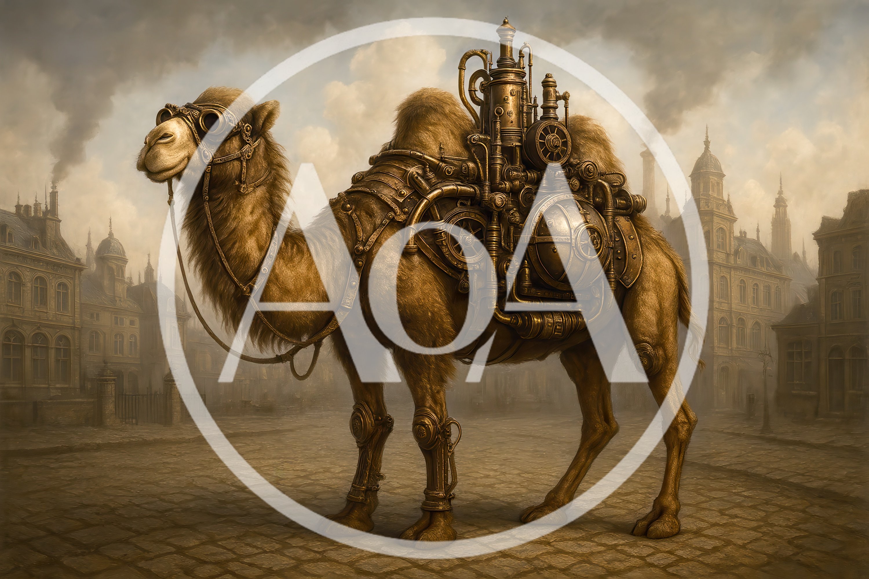 Steampunk Camel With Mechanical Gear Apparatus