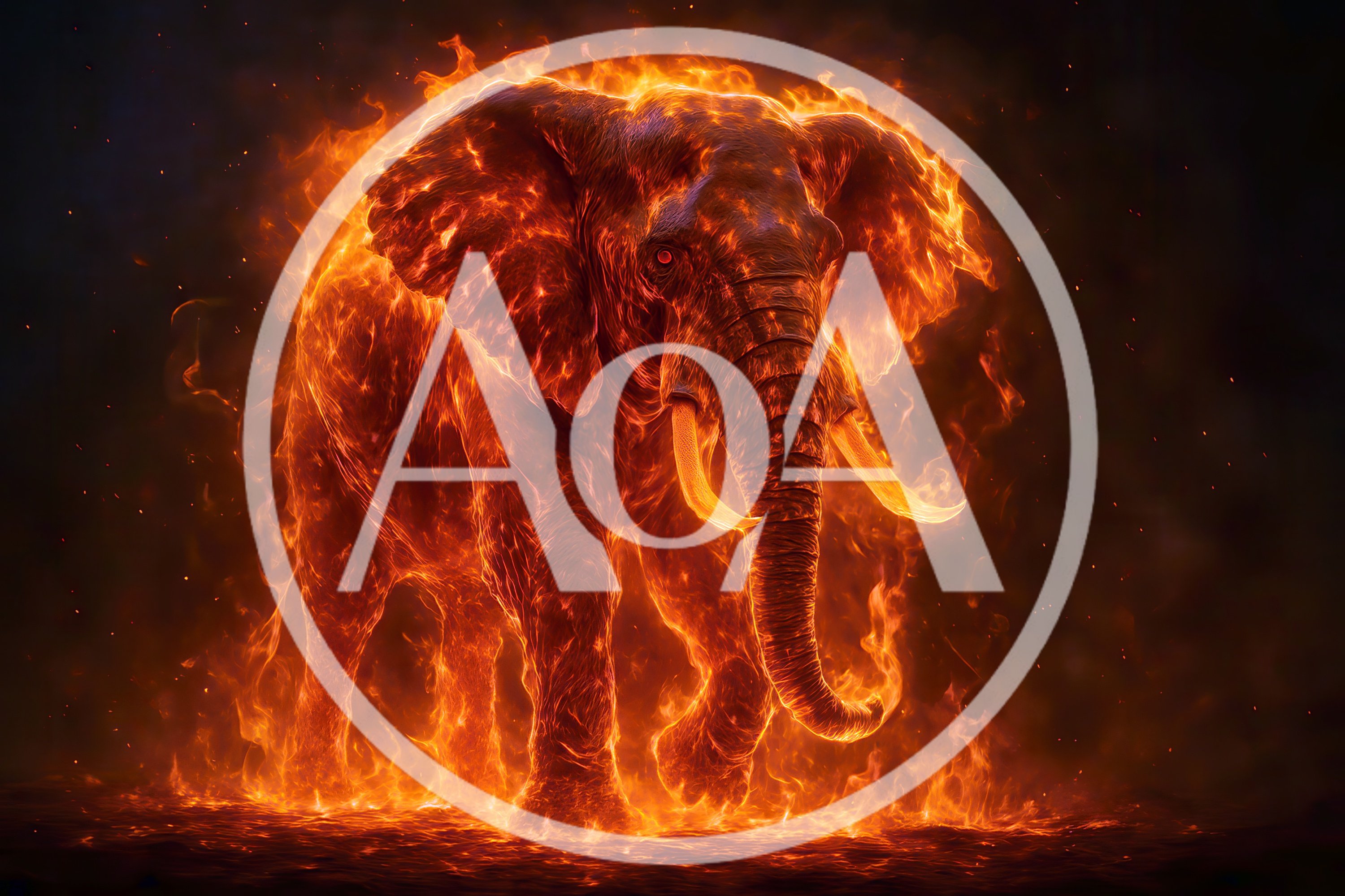 Majestic Elephant Engulfed In Intense Blazing Fire