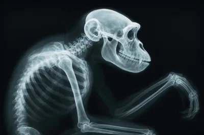 X-Ray Scan Of A Chimpanzee Skeleton