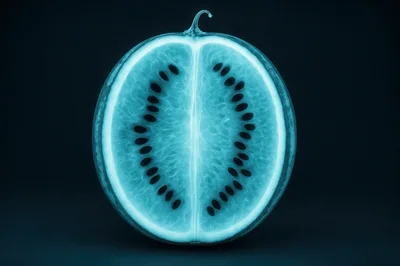 X-Ray Style Cross Section Of A Watermelon