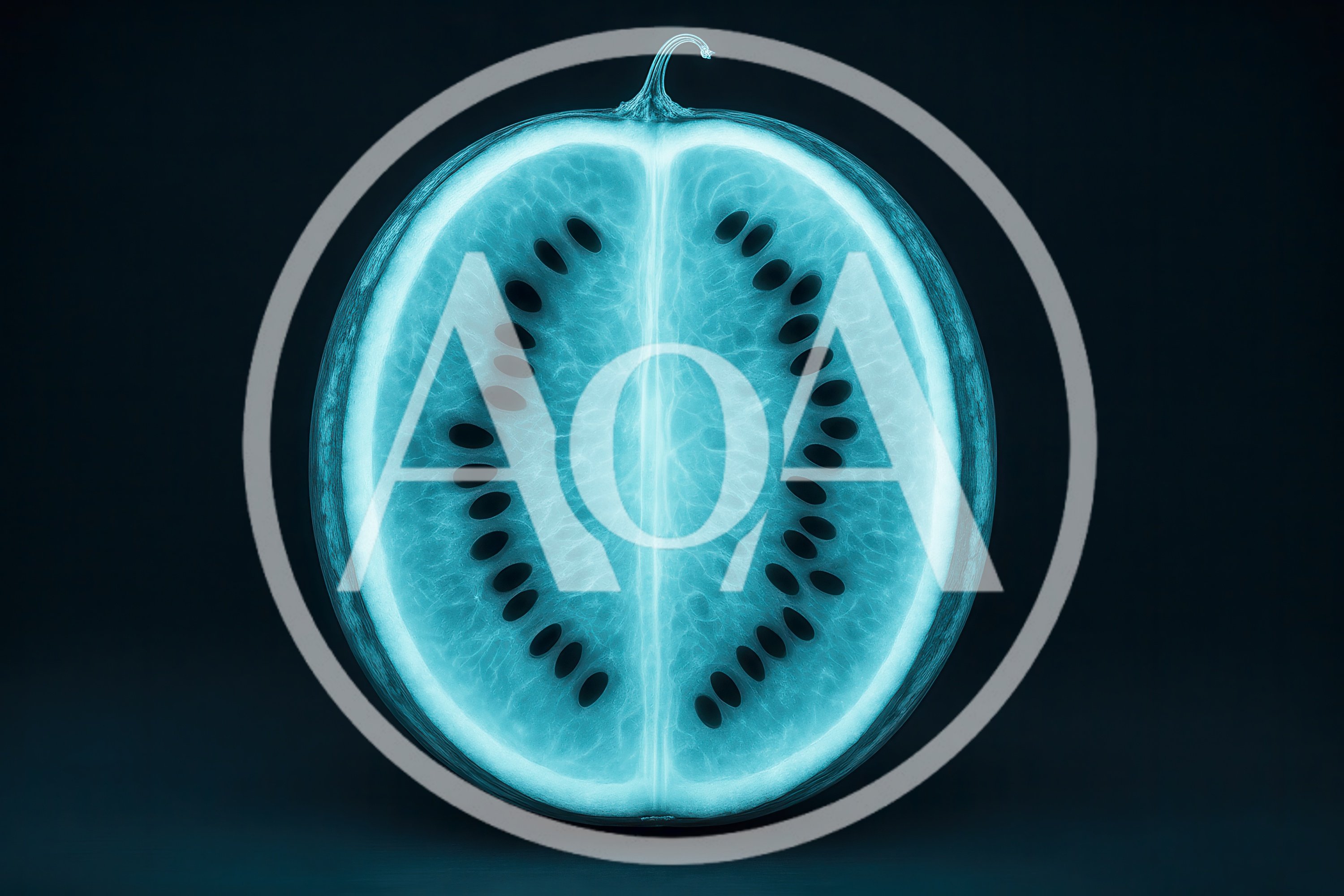 X-Ray Style Cross Section Of A Watermelon
