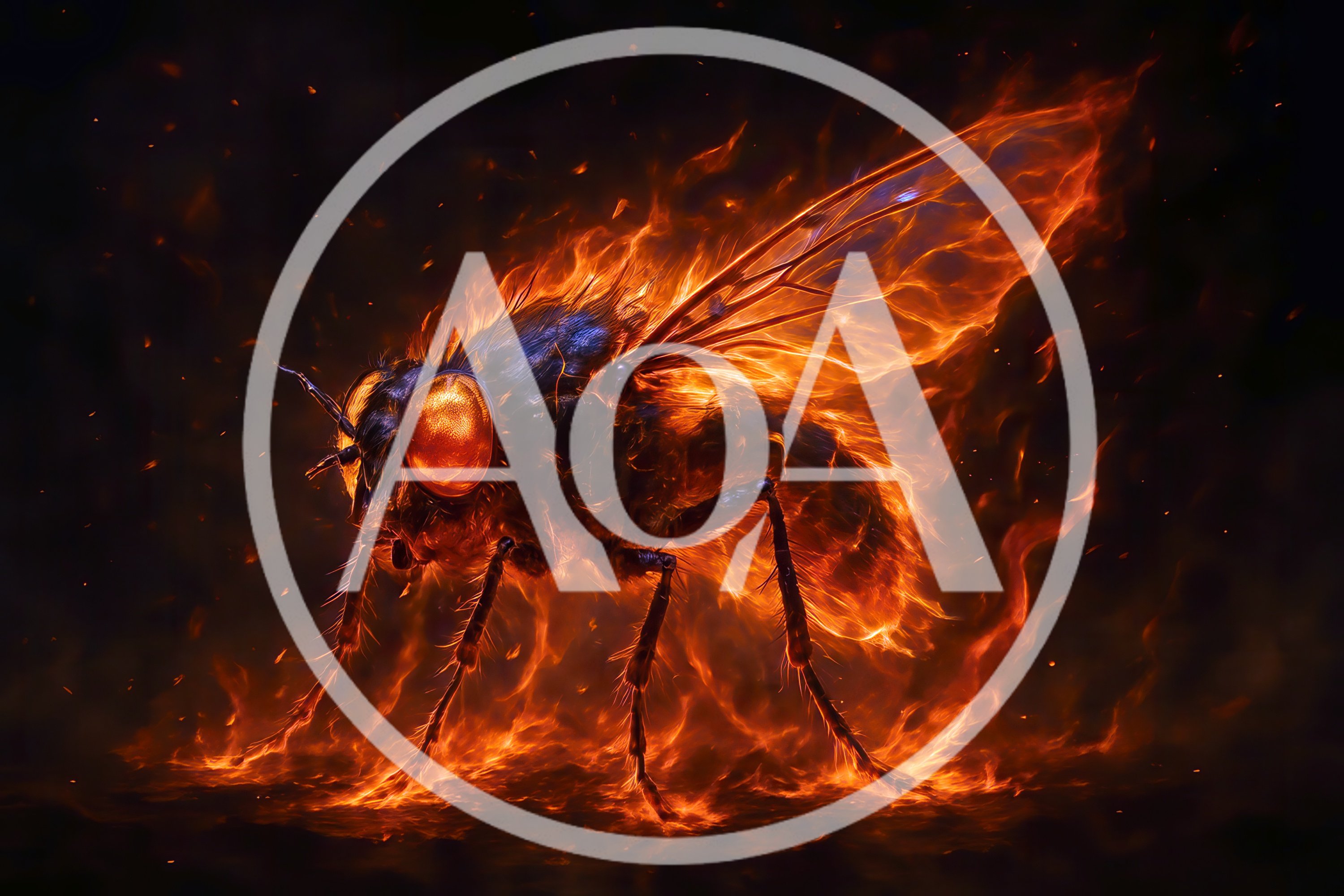 Fiery Housefly Engulfed In Intense Burning Flames