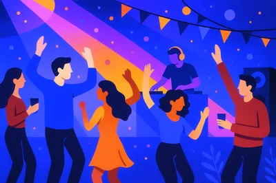 People Dancing at a Vibrant Nightclub Party