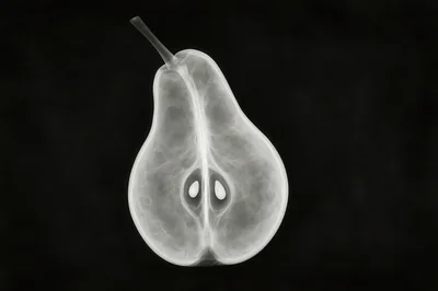 X-Ray Scan Of A Sliced Pear