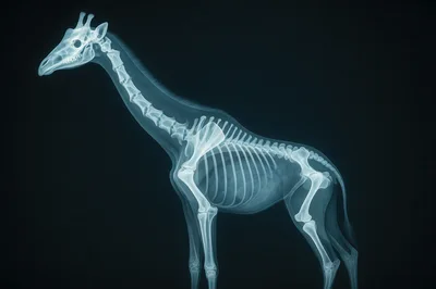 X-Ray Scan Of A Giraffe Skeleton