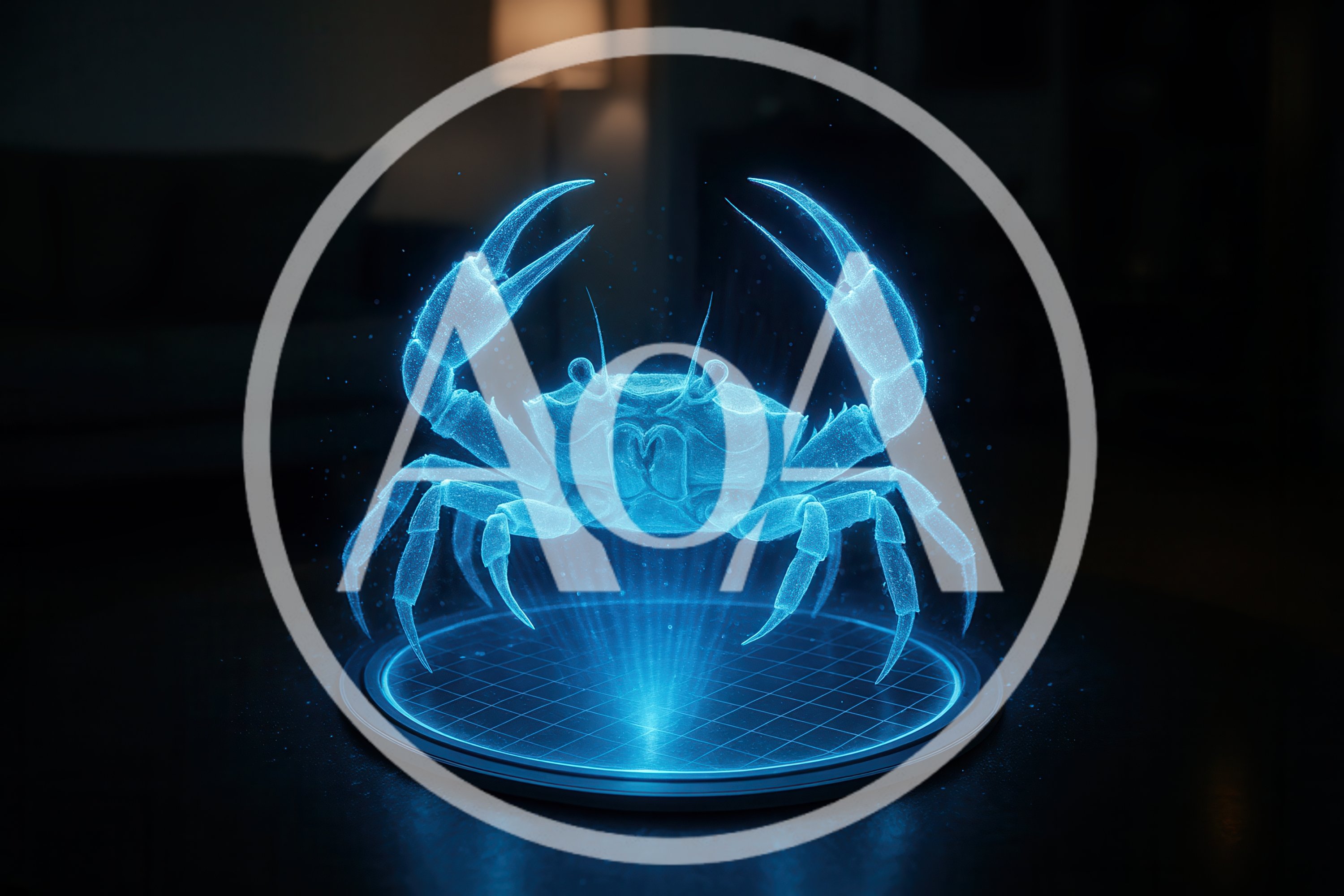 Holographic Crab Projection On A Circular Grid Base