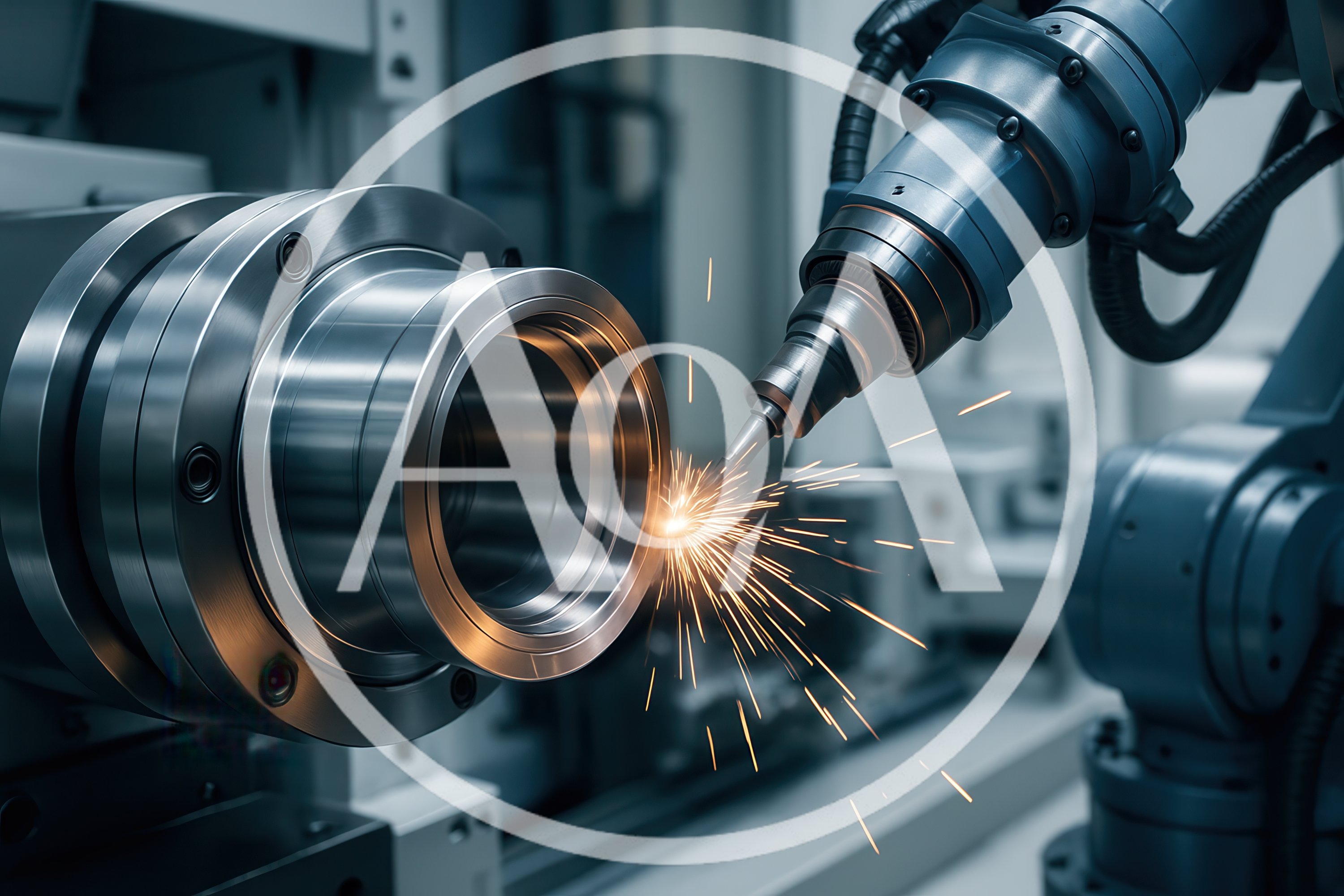 Robotic Arm Performing Precision Laser Metal Cutting