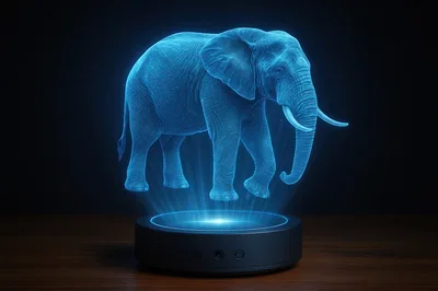 Holographic Elephant Projection From Smart Speaker