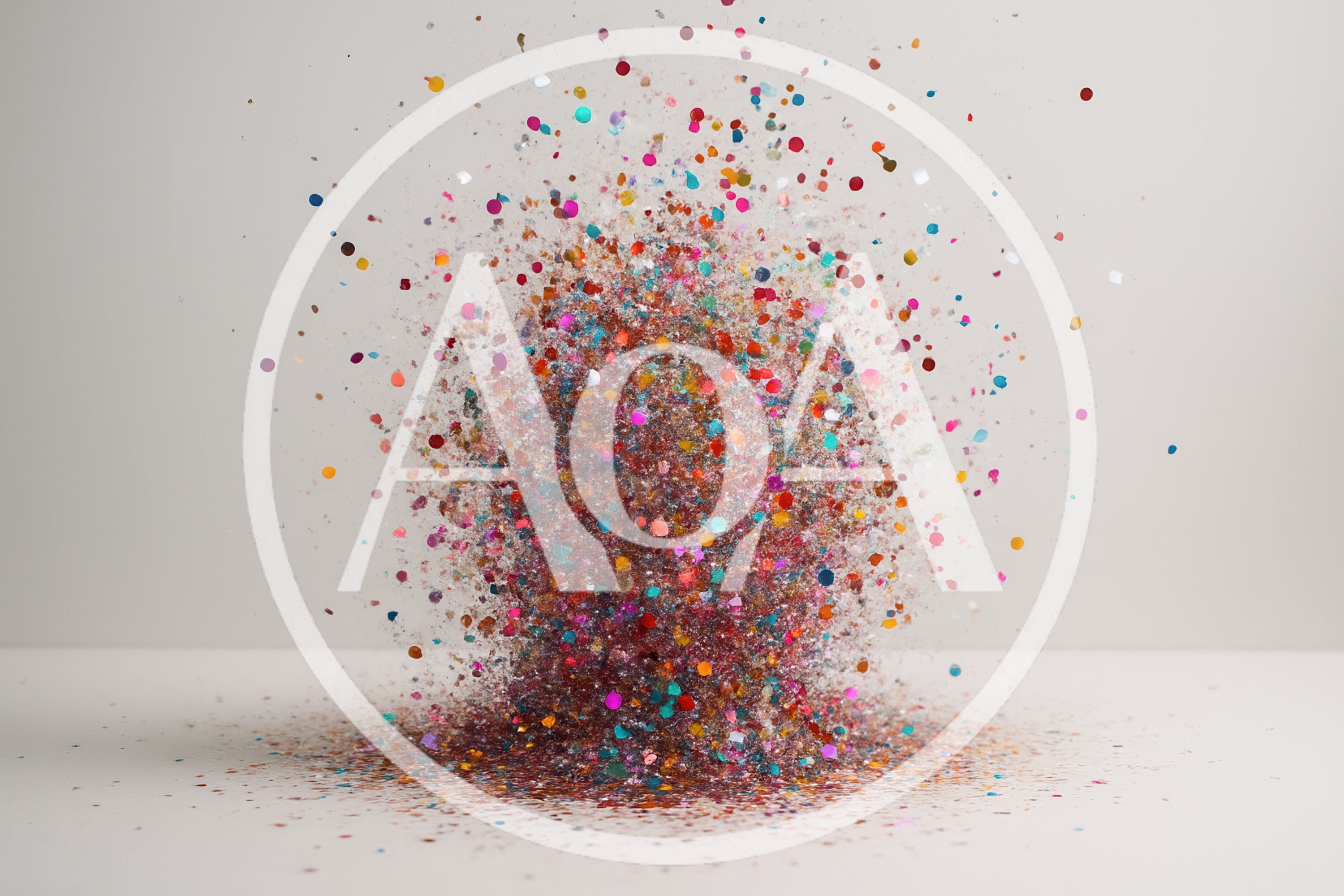 Explosion Of Colorful Glitter Particles On White Background