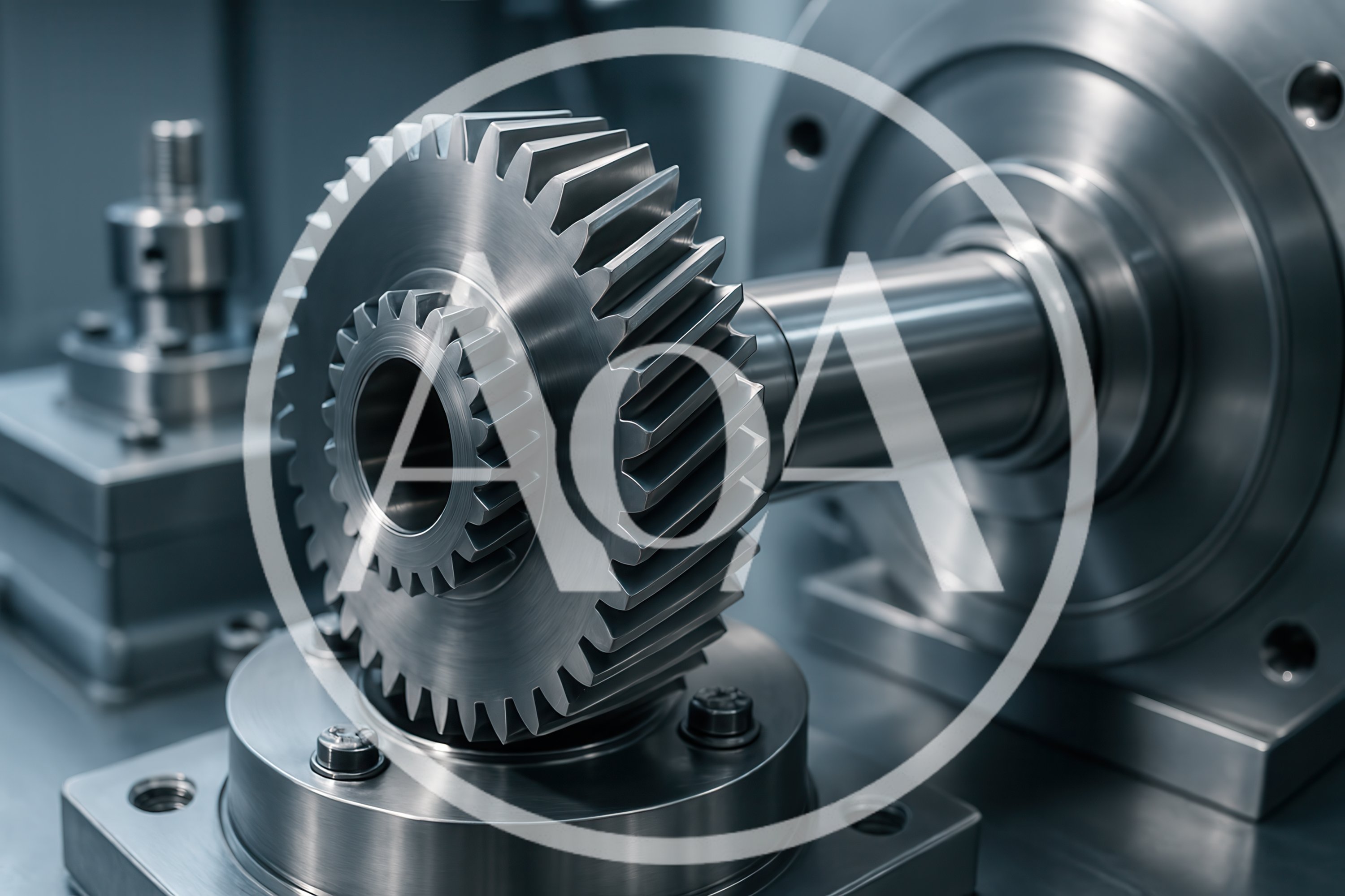 Industrial Metal Gear Assembly In Precision Engineering Workshop