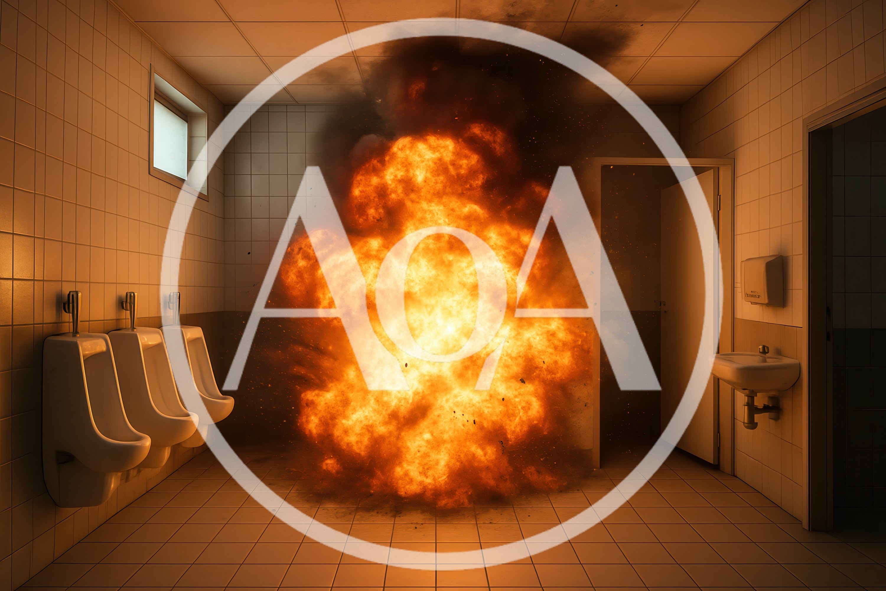 Large Fiery Explosion Inside A Public Restroom