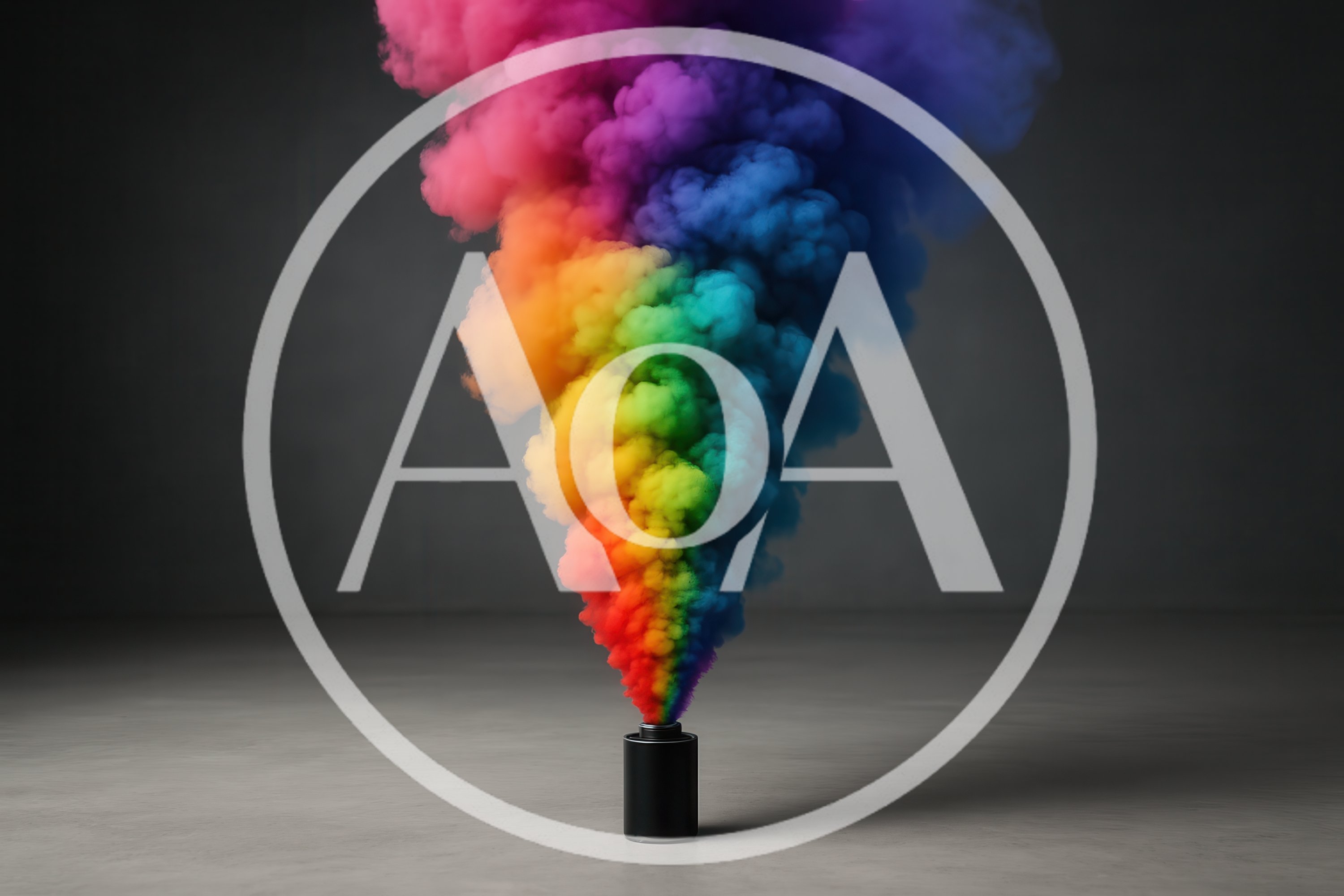 Rainbow Colored Smoke Erupting From A Canister