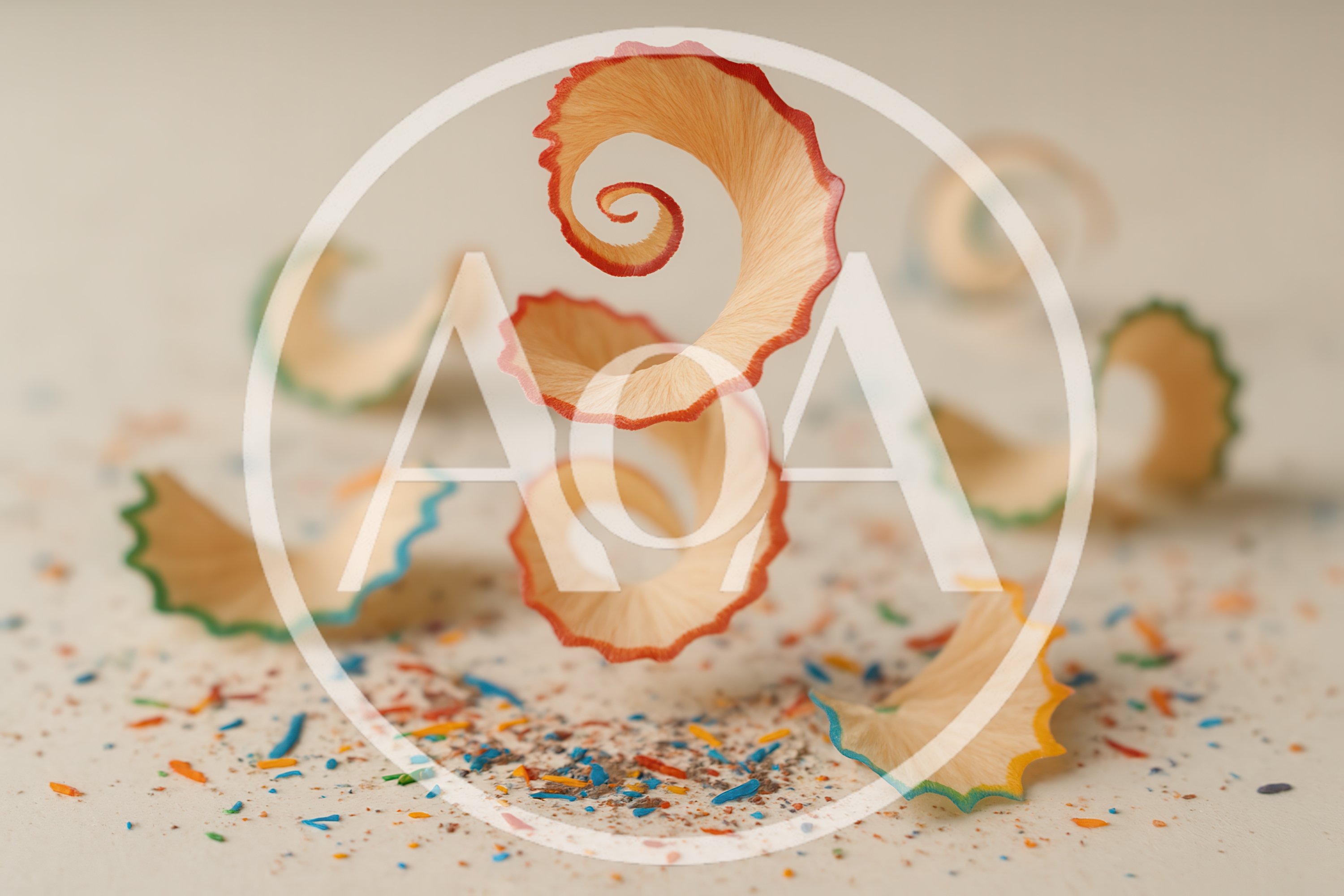 Floating Pencil Shavings On A Neutral Background