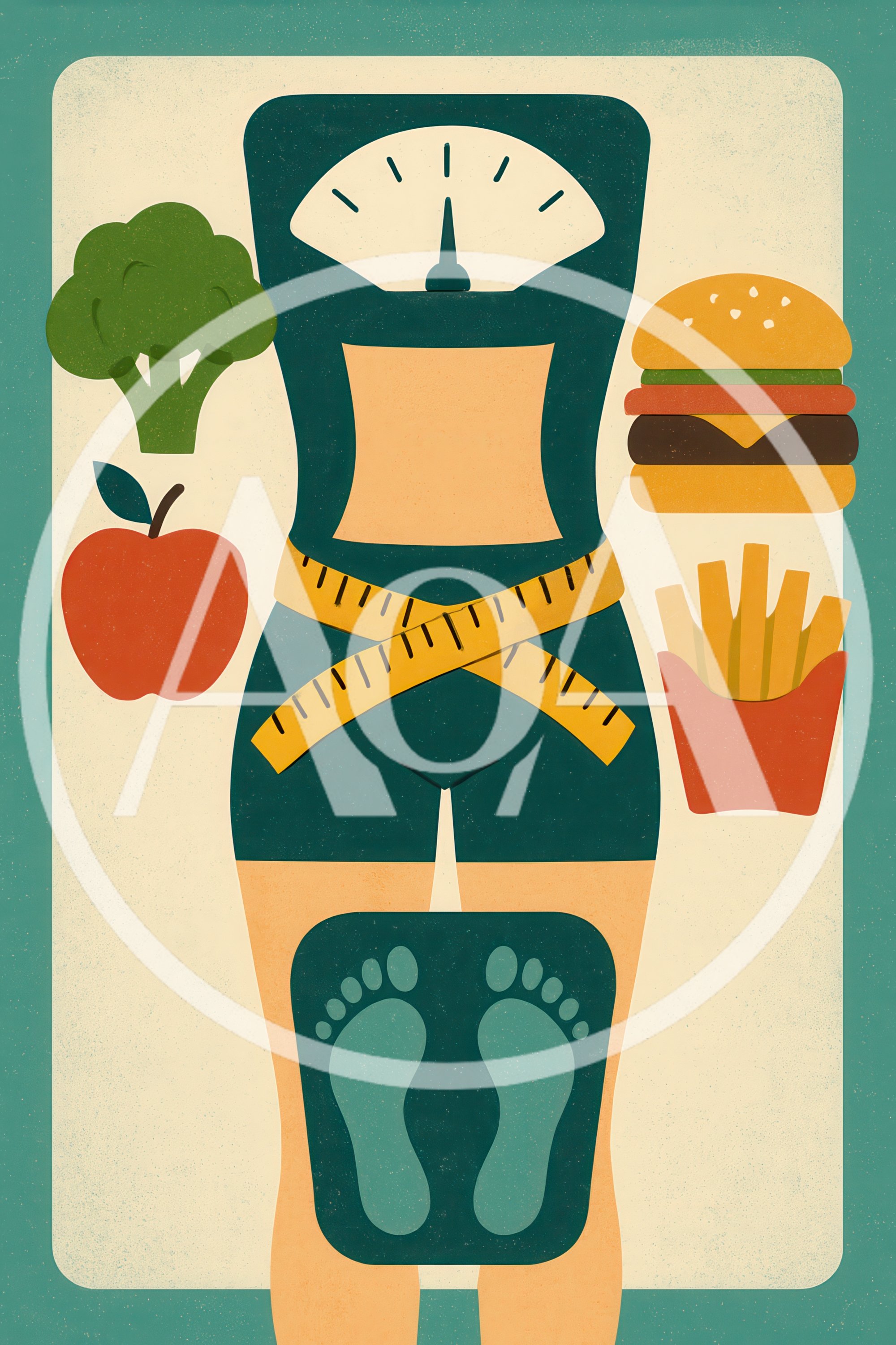 Conceptual Illustration Of Weight Management And Healthy Eating Choices