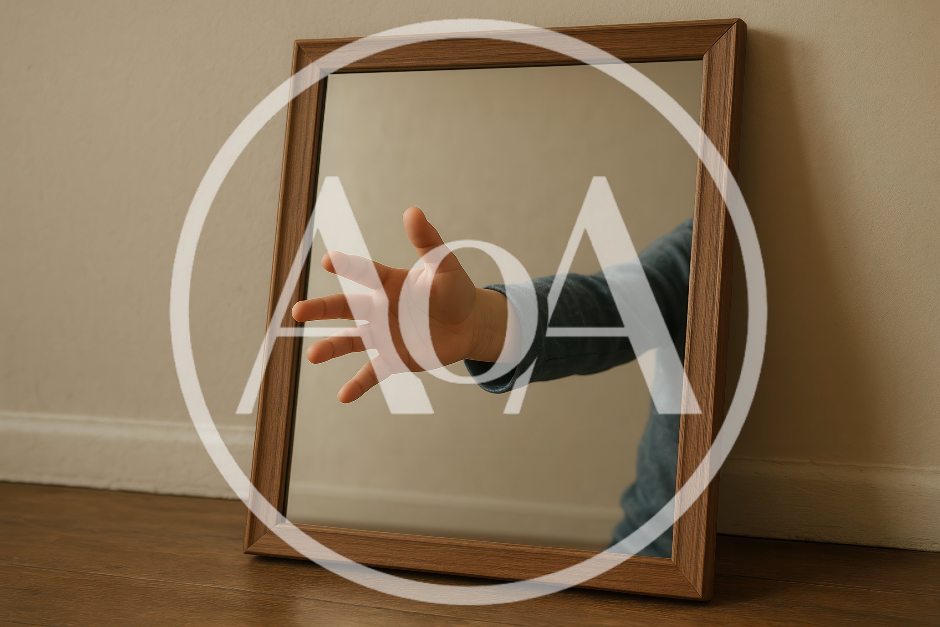 Child Hand Reaching Out From Inside A Mirror