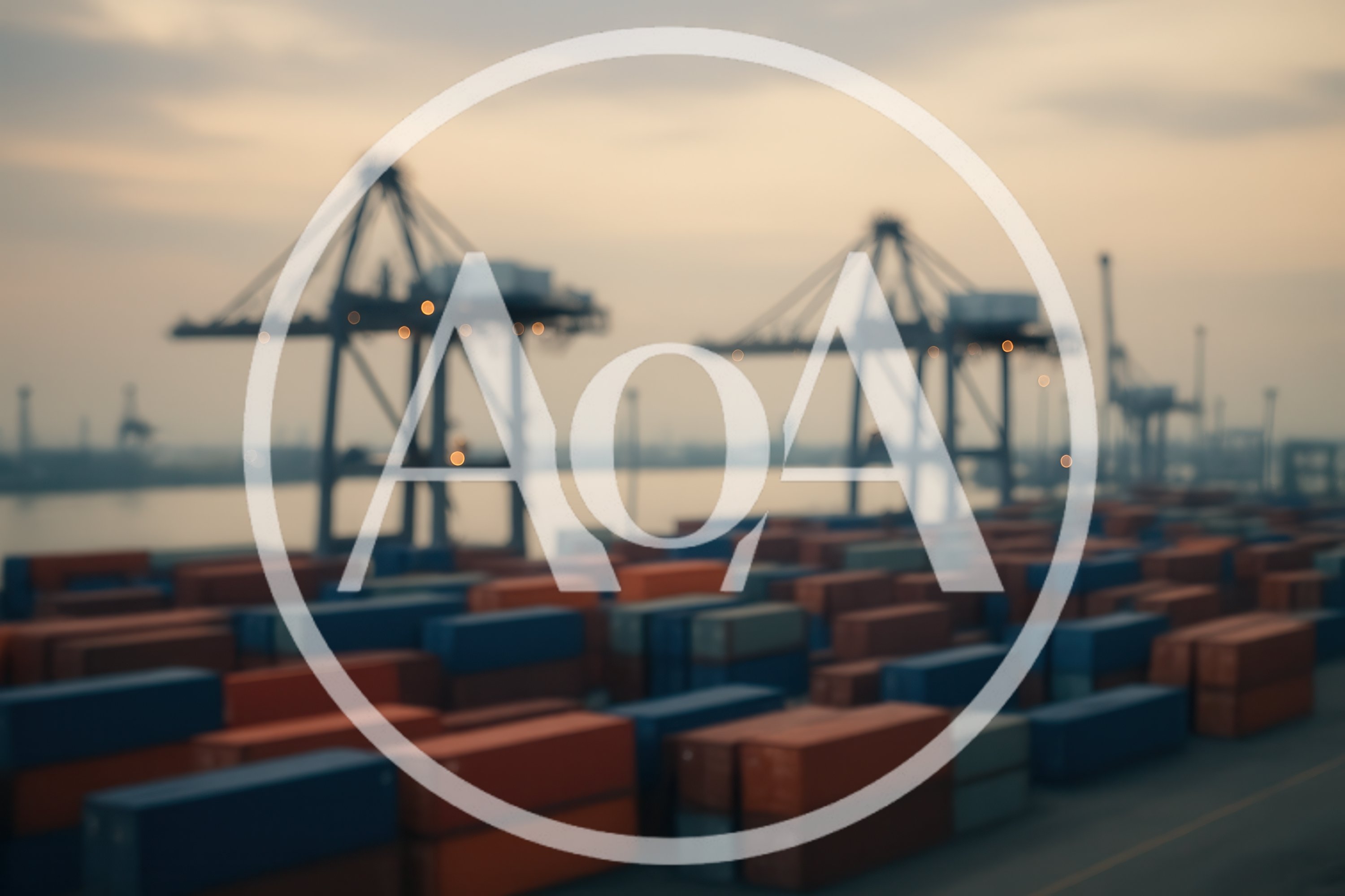 Shipping Containers At A Busy Industrial Port