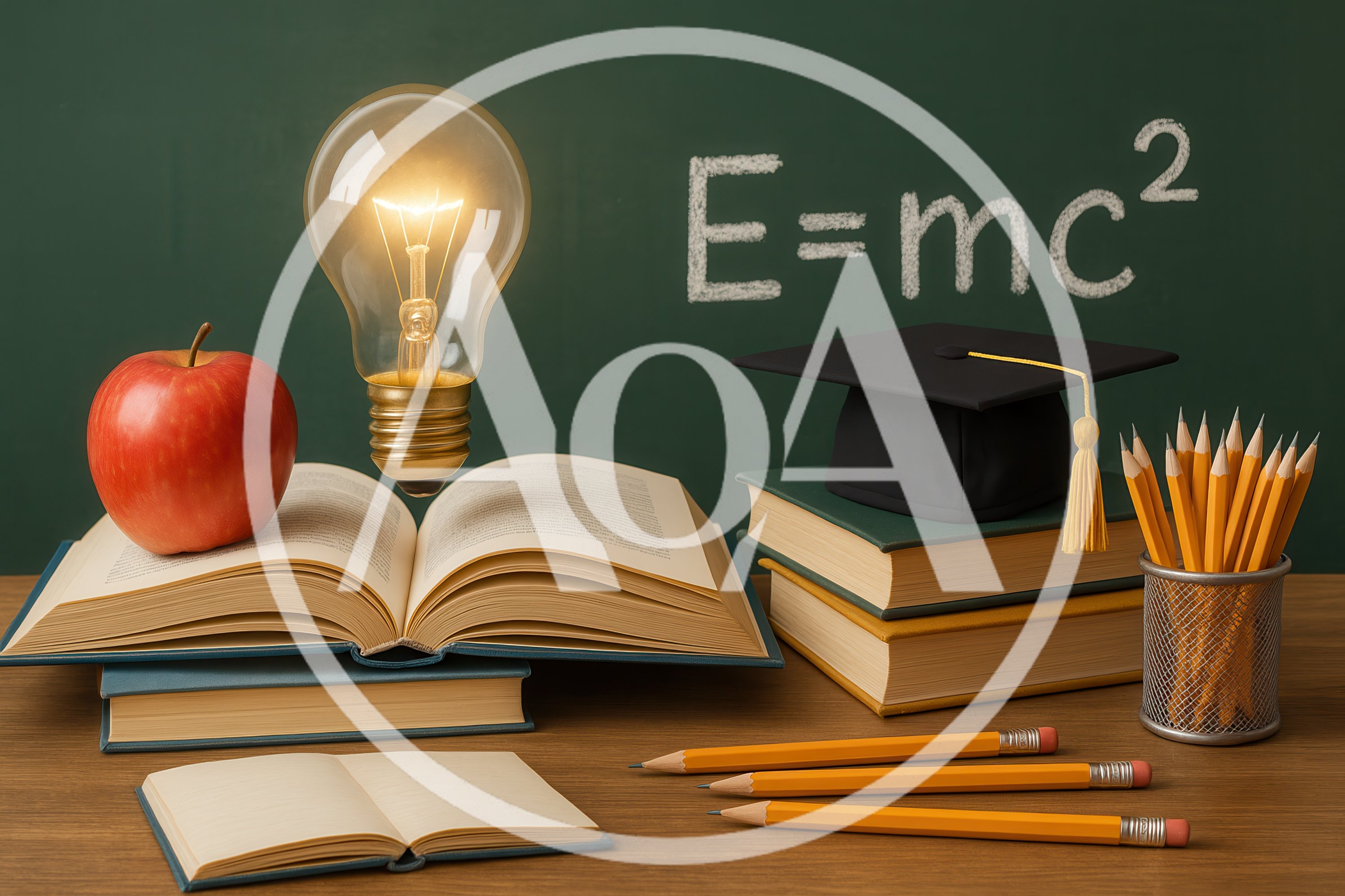 Academic Still Life With Books And Lightbulb