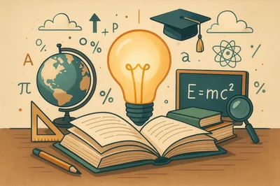 Educational Concept Illustration With School Supplies