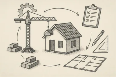 Construction Planning And Building Process Sketch