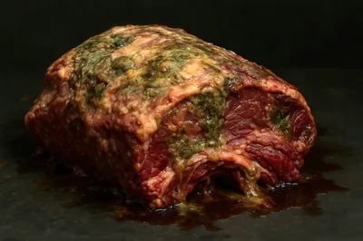 Raw Beef Roast With Signs Of Spoilage