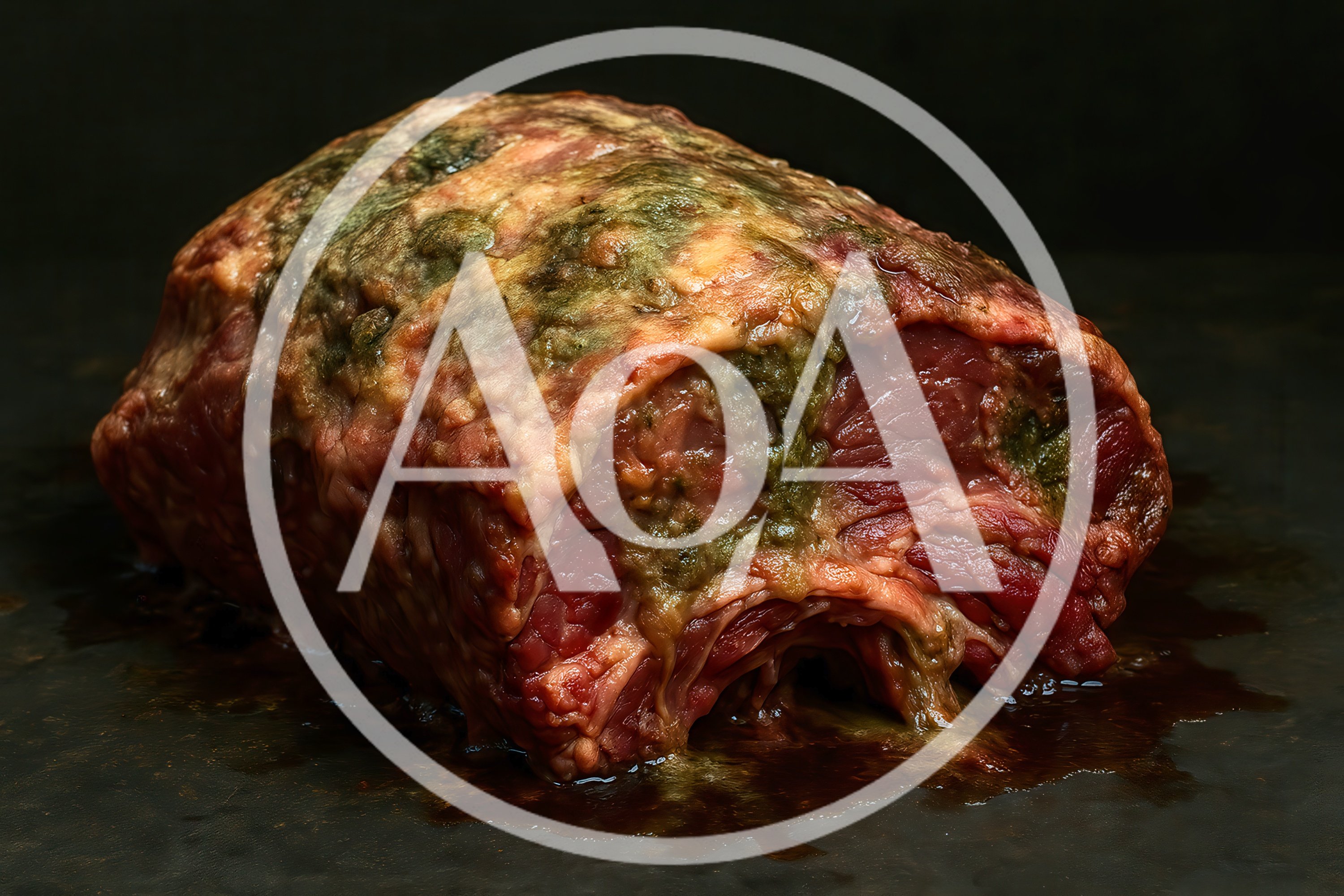 Raw Beef Roast With Signs Of Spoilage