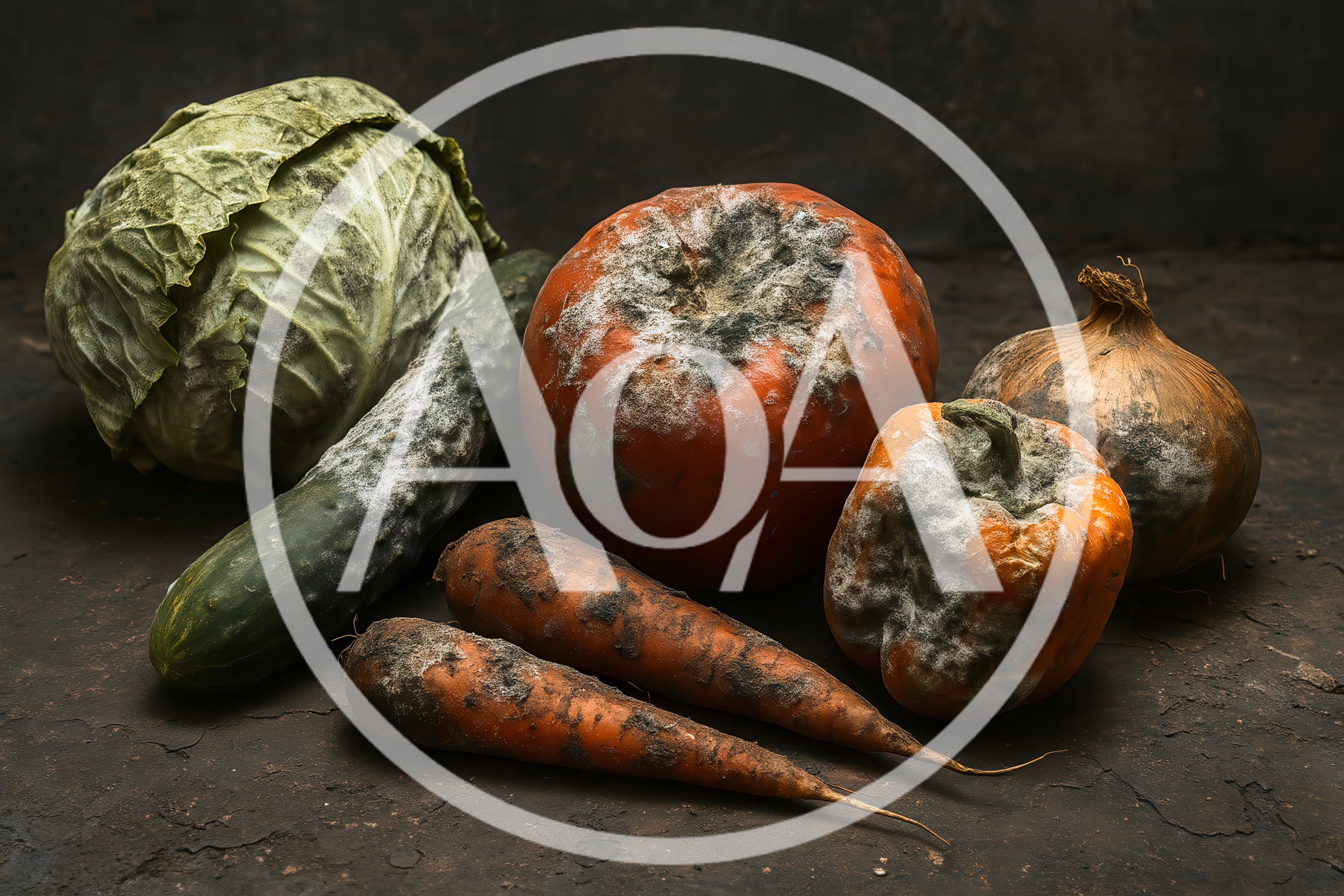 Assortment Of Decaying And Moldy Vegetables