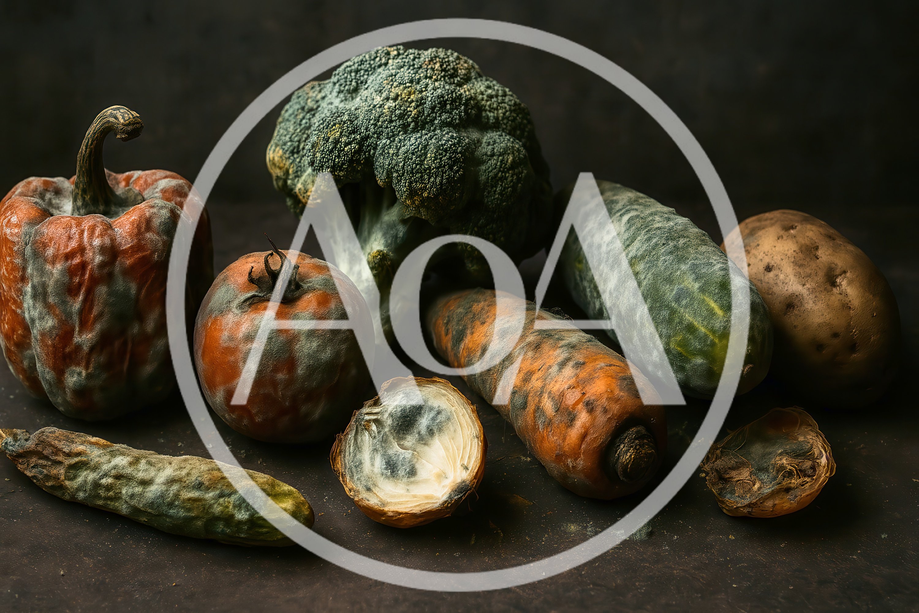 Assortment Of Decaying And Moldy Vegetables