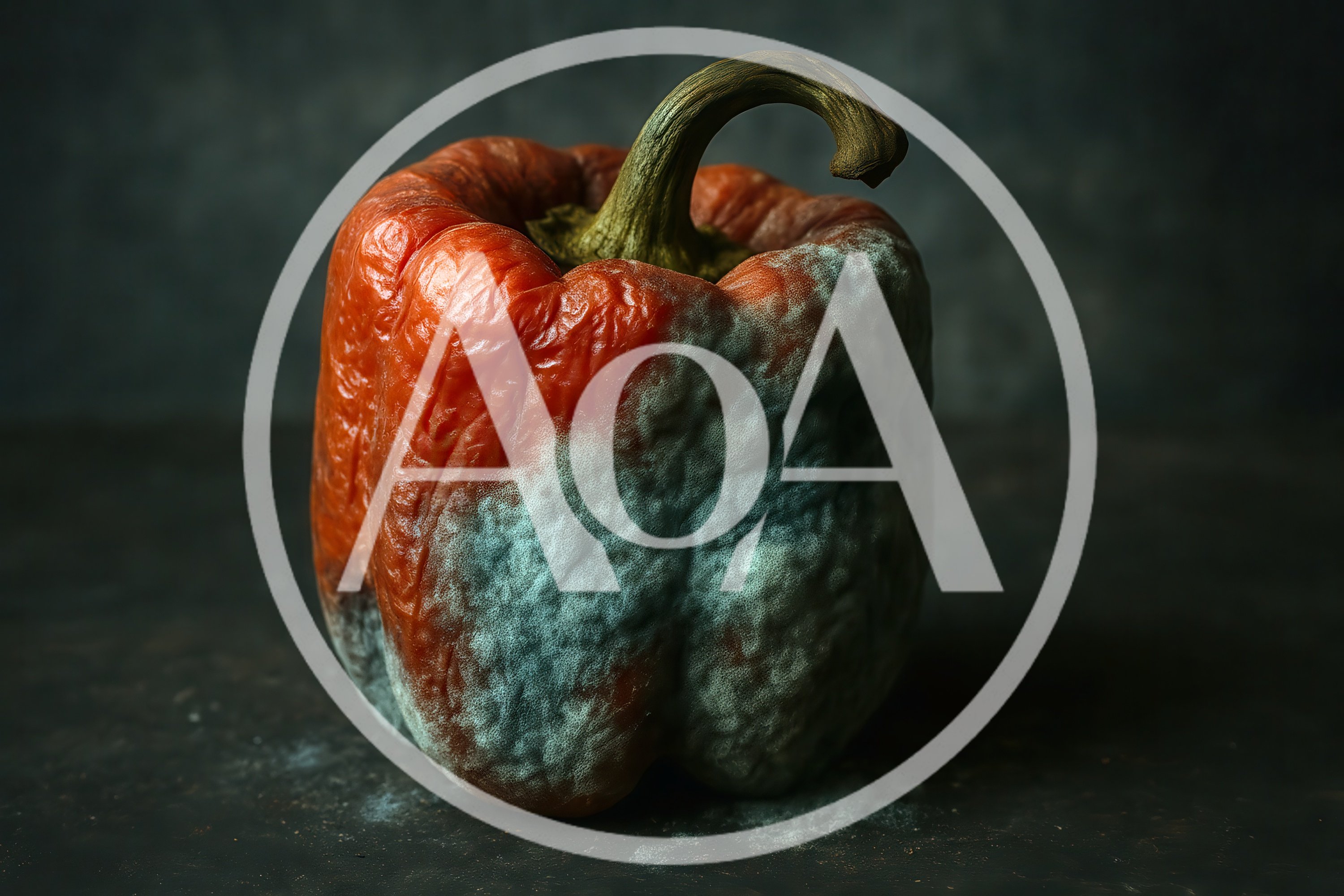 Decaying Red Bell Pepper With Mold Growth