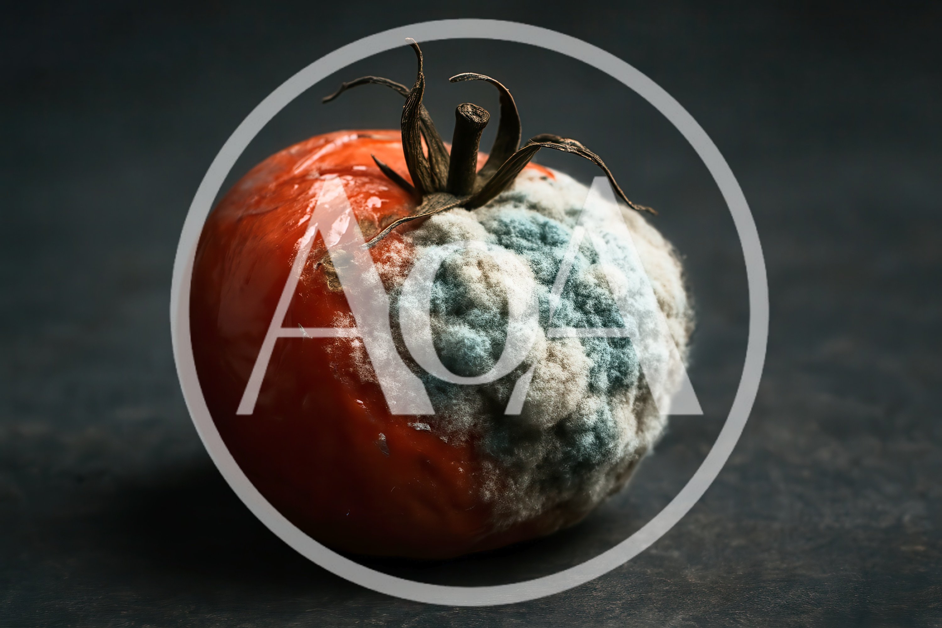 Single Rotten Tomato With Mold Growth