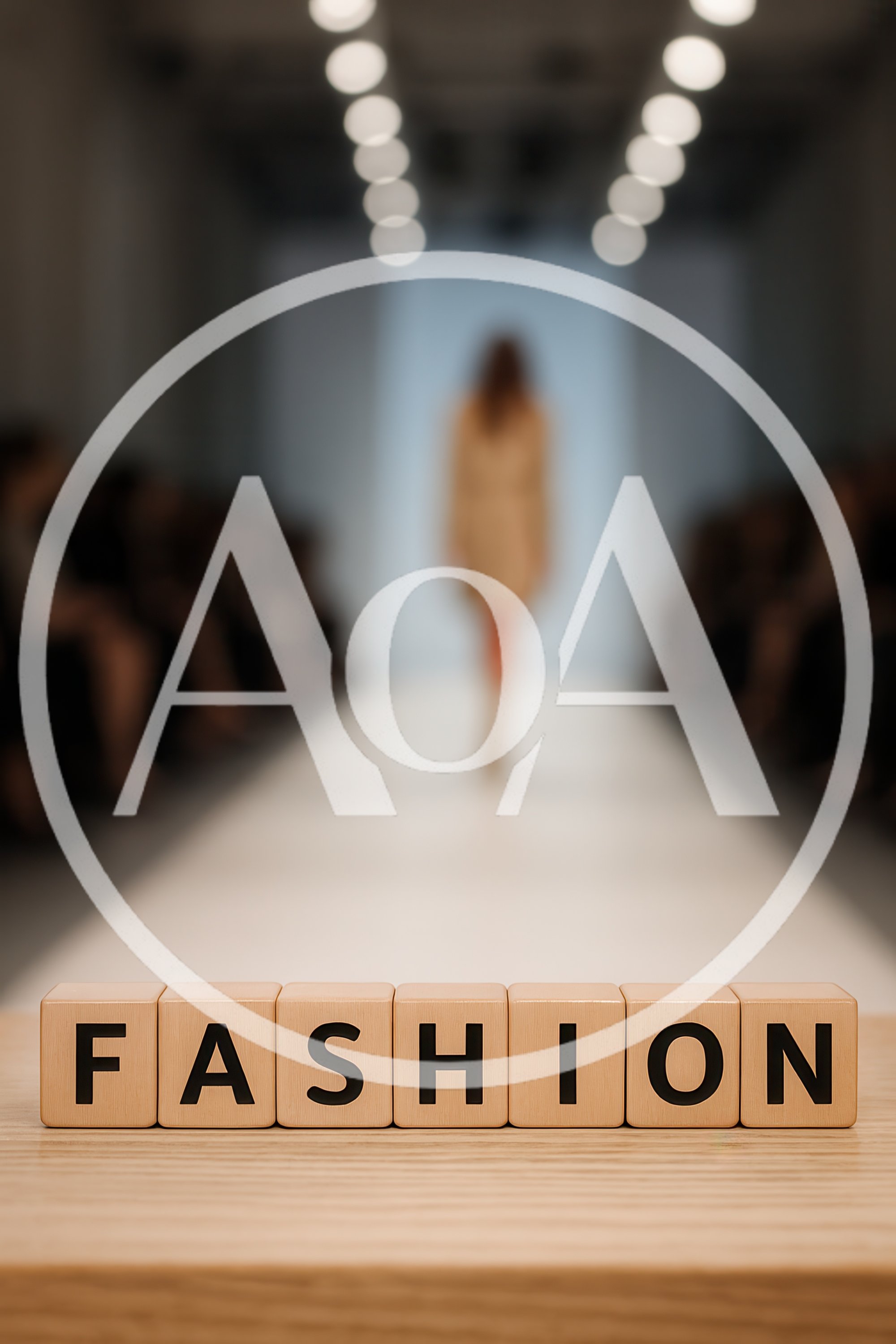 Fashion Word Spelled With Wooden Blocks On Runway