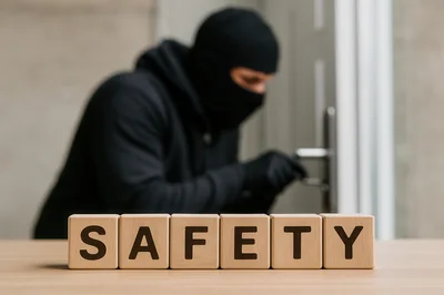 Burglar Attempting To Break Into A House