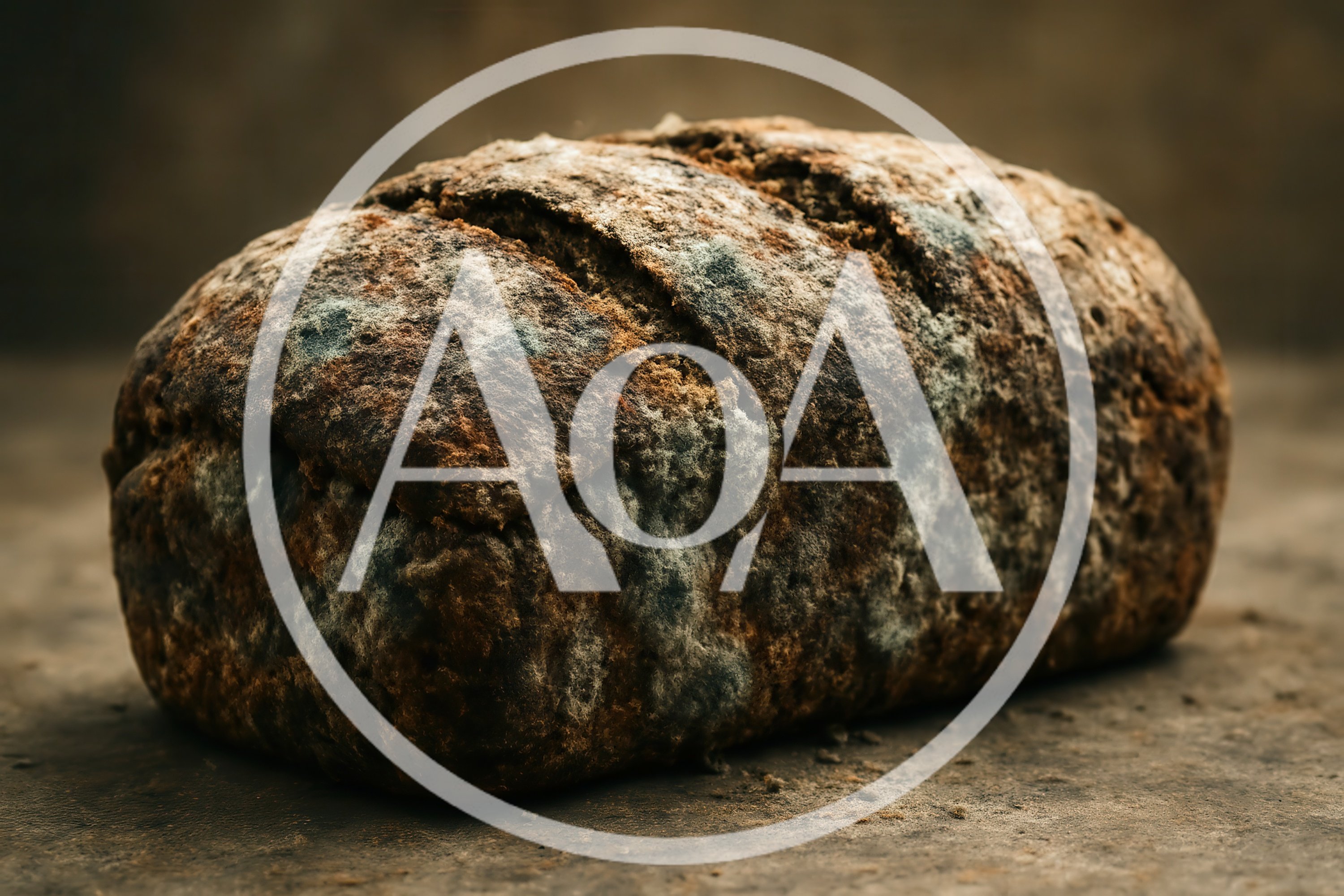 Loaf Of Moldy Bread On A Dark Surface
