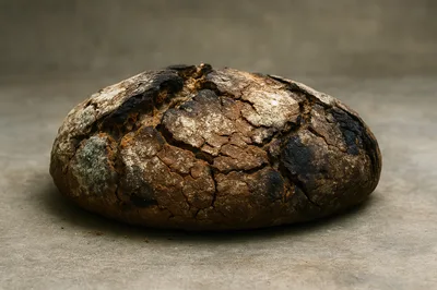 Rustic Loaf Of Dark Crusty Sourdough Bread