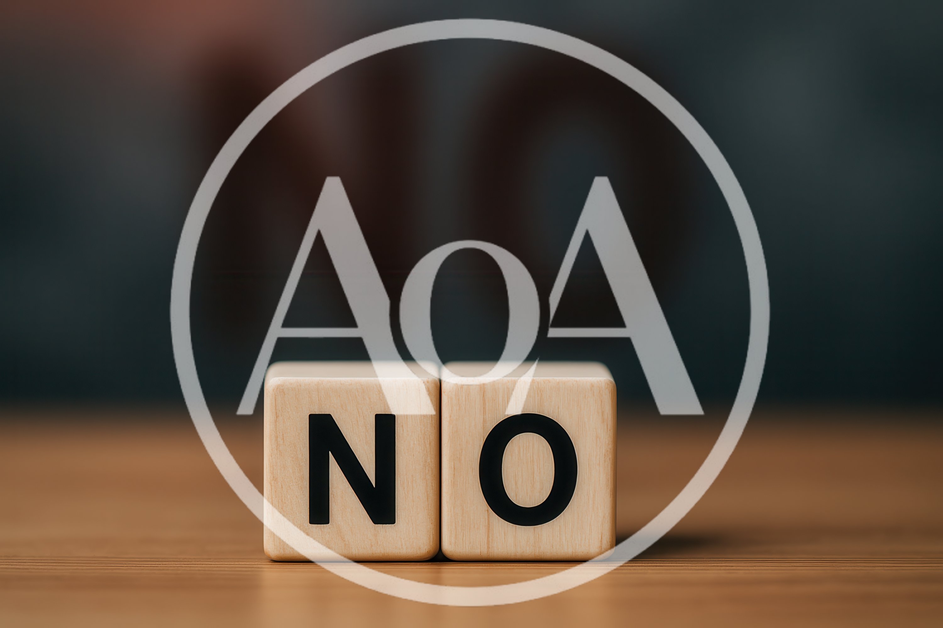 Wooden Blocks Spelling The Word No On A Table