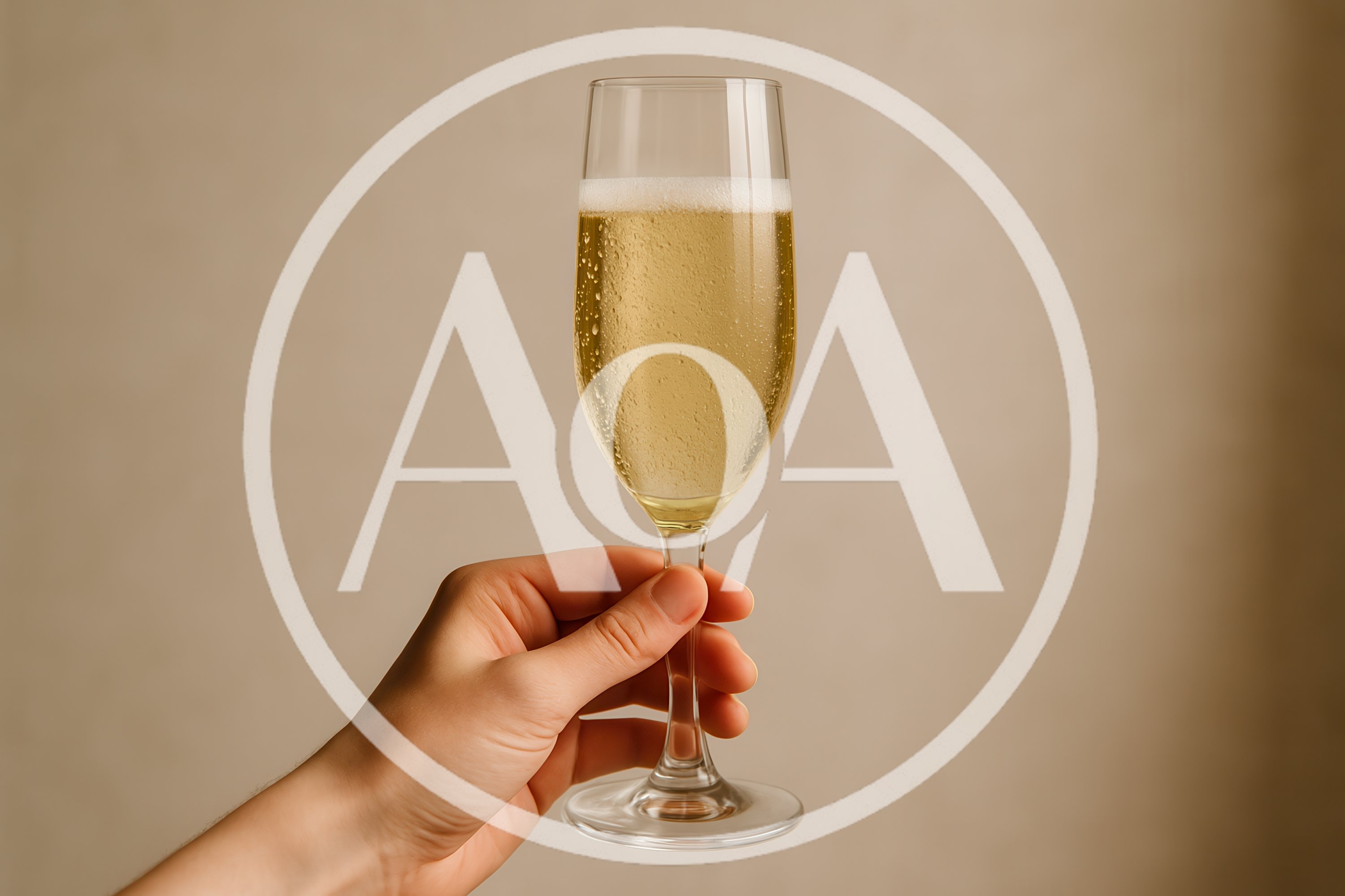 Hand Holding A Glass Of Sparkling Champagne