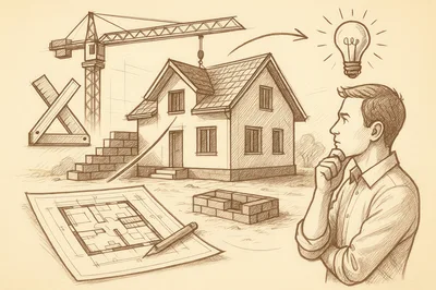 Architect Thinking About House Construction Project