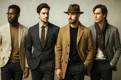 Four Stylish Men In Professional Business Attire