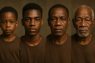 Four Stages Of Human Aging For An African American Male
