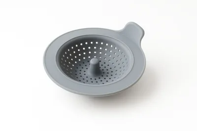 Grey Silicone Sink Strainer On White Background