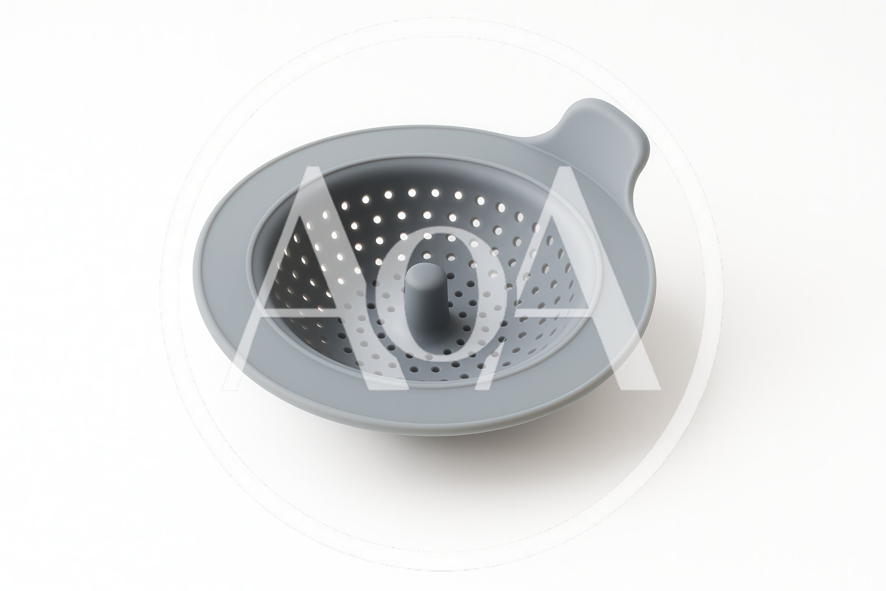 Grey Silicone Sink Strainer On White Background