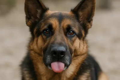 Close Up Portrait Of A German Shepherd Dog