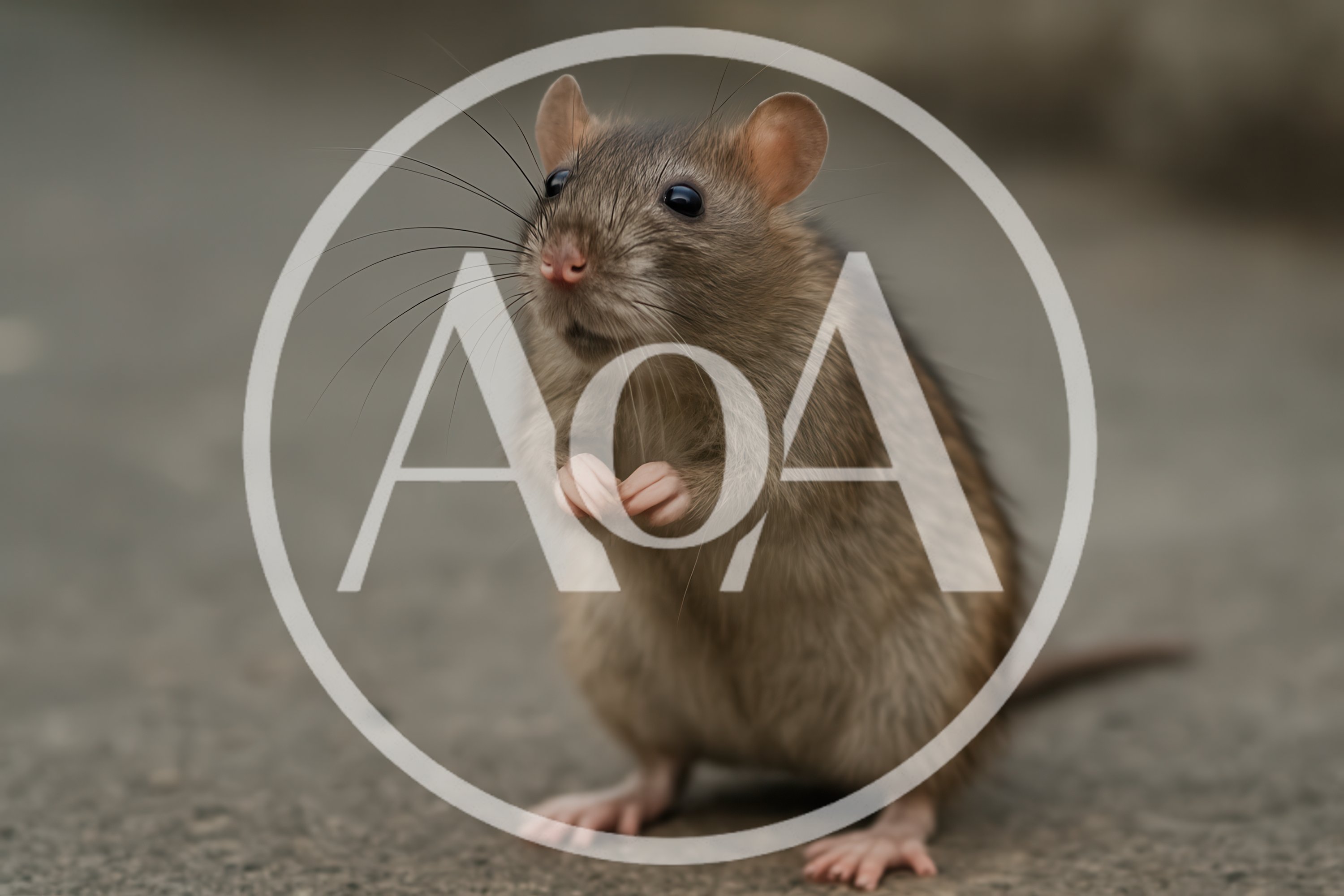 Brown Rat Standing Upright On Concrete Surface