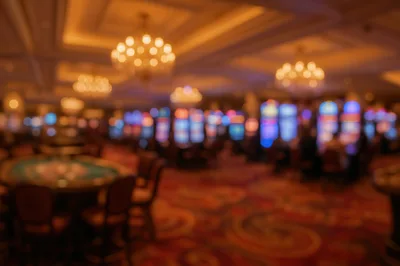 Blurred Interior View of a Luxury Casino Floor